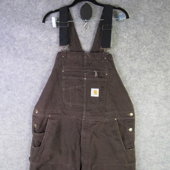 Carhartt Overalls Mens Large Short Loose Fit Bib Carpenter Workwear OR4031-M - Picture 1 of 12